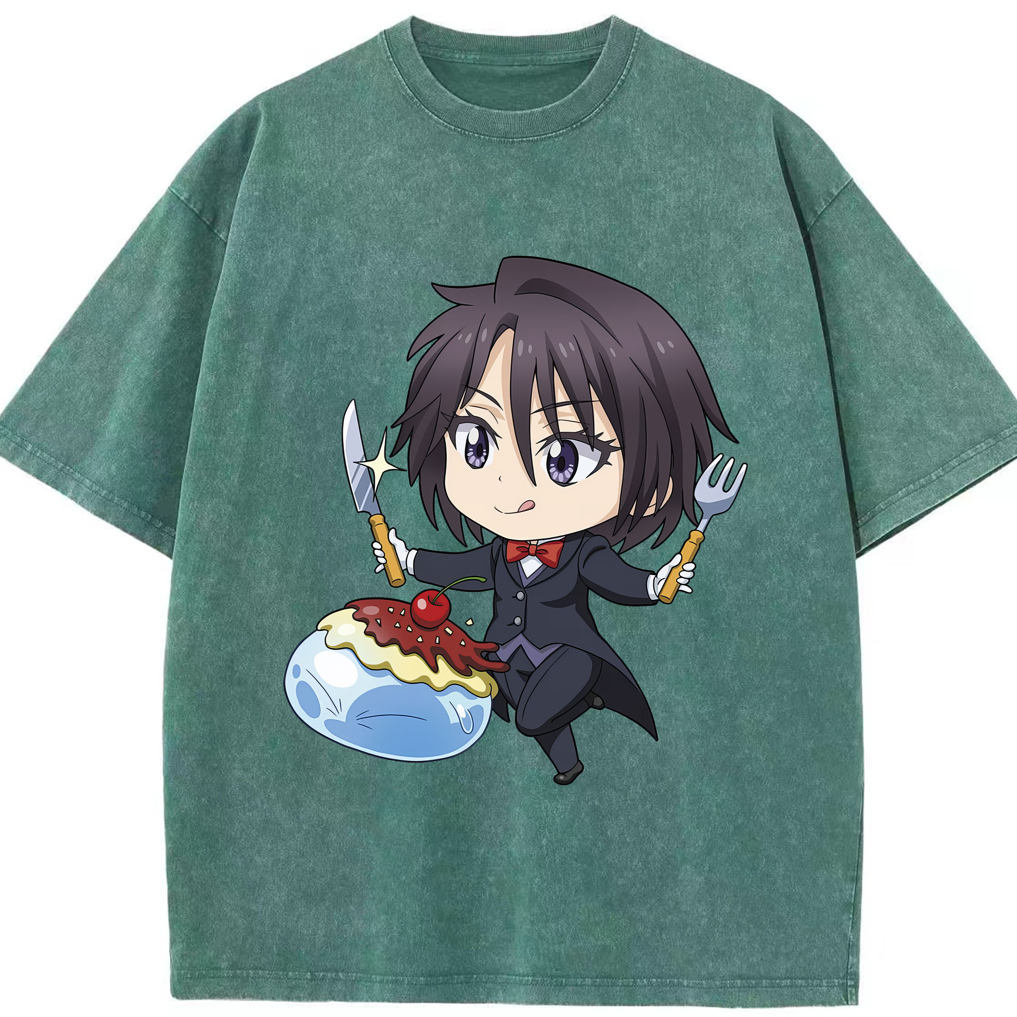 （画像用） 転スラ Regarding Reincarnated to Slime 綿100% ヴィンテージ風 半袖Tシャツ（フロントプリント）